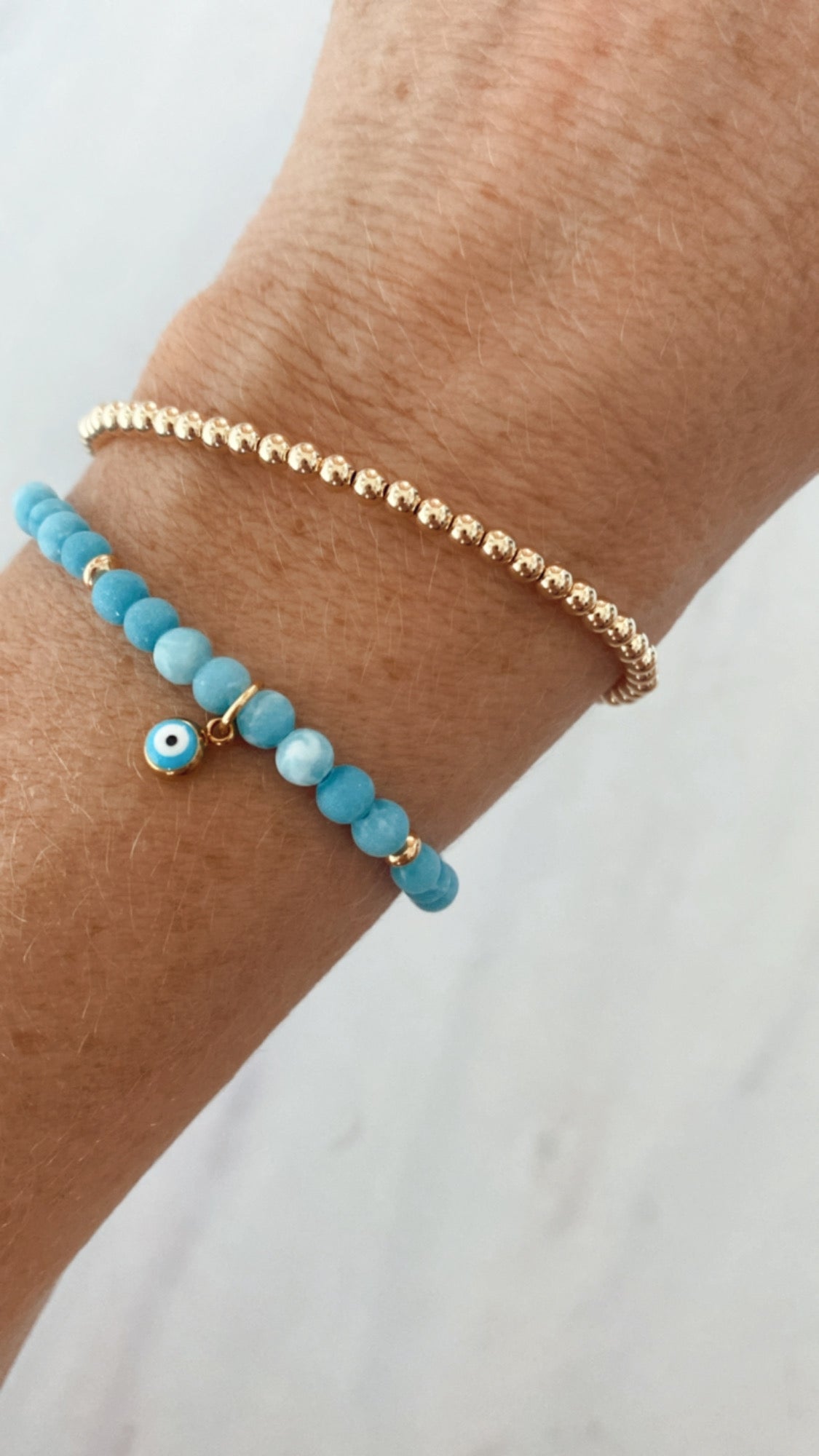 Beaded gold-filled bracelet