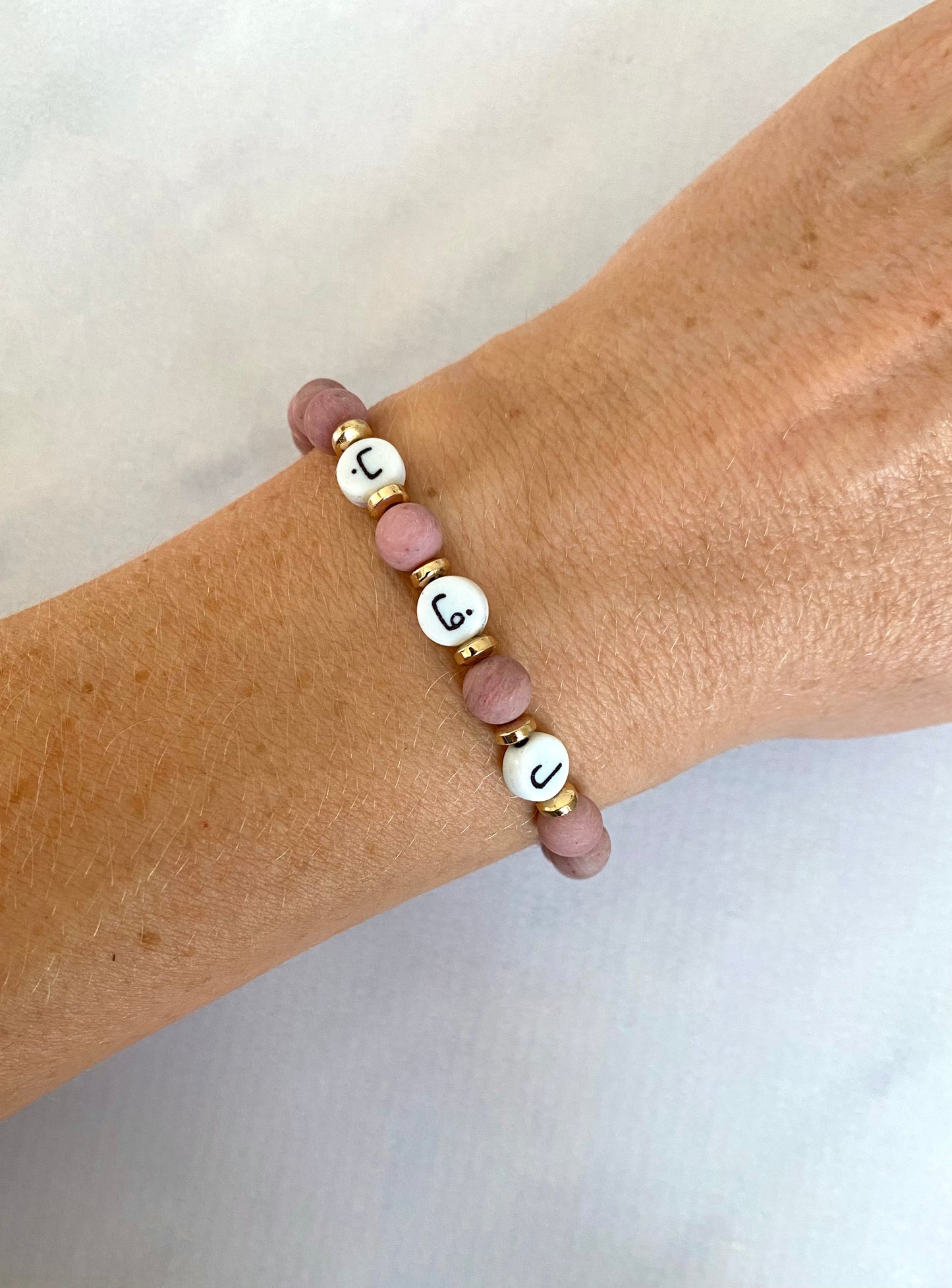 Arabic triple initial bracelet