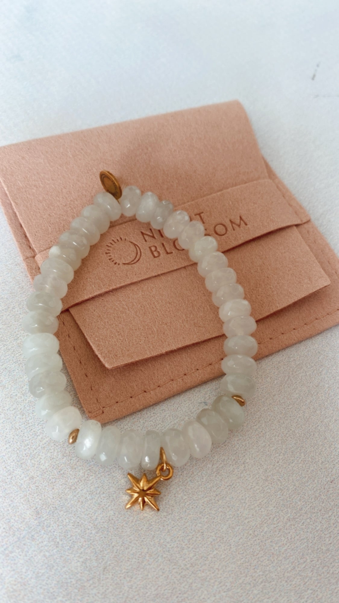Moonstone star charm bracelet