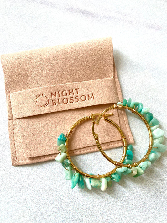 Mint stone hoops