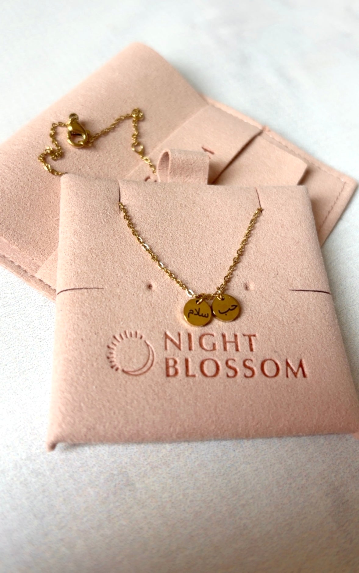Sale mini Arabic love and peace charm necklaces