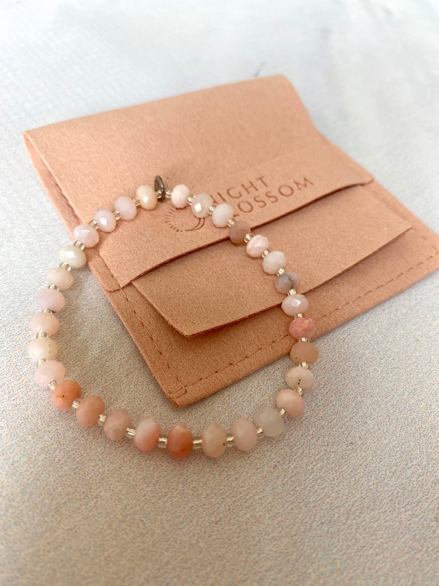 Pink Opal Crystal Arabic Love Charm Bracelet