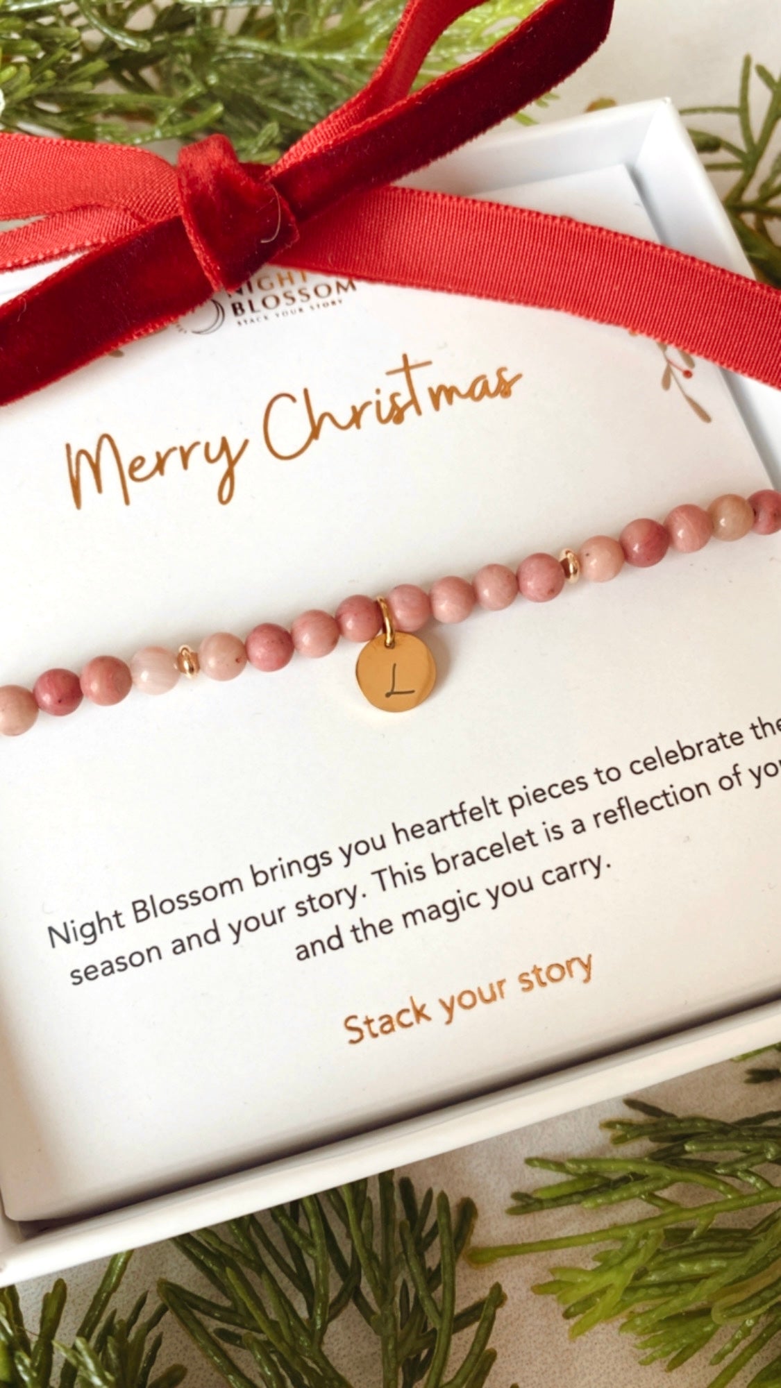 Festive initial charm bracelet