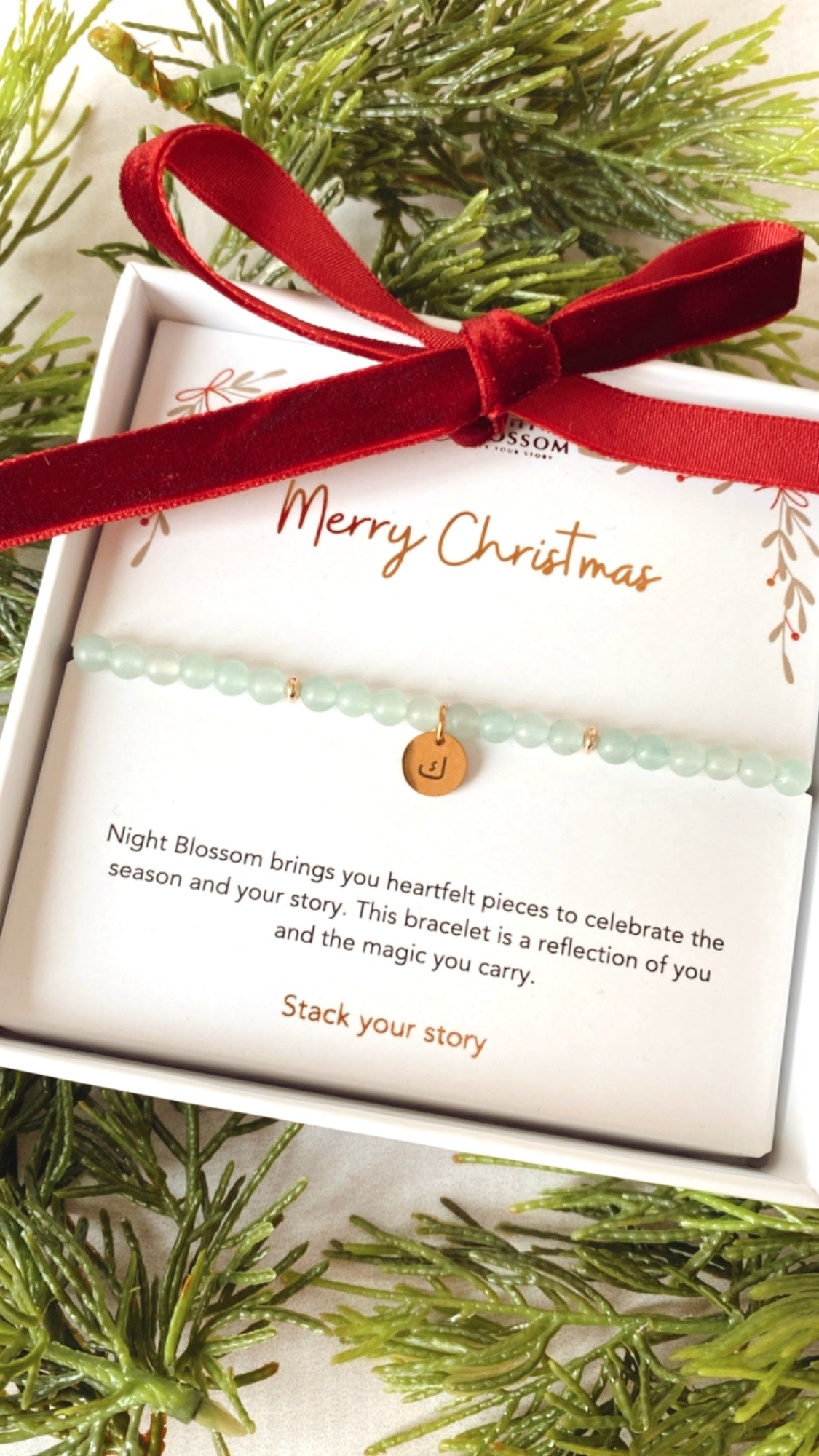 Festive initial charm bracelet