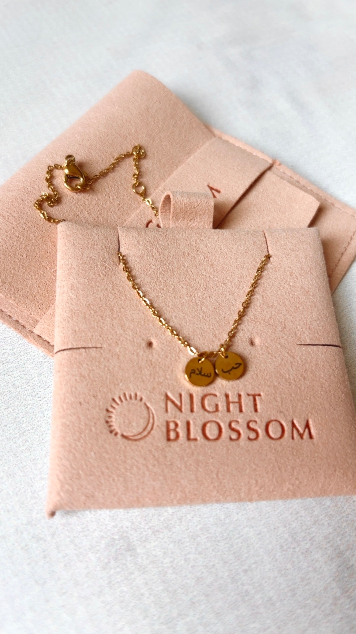 Sale mini Arabic love and peace charm necklaces