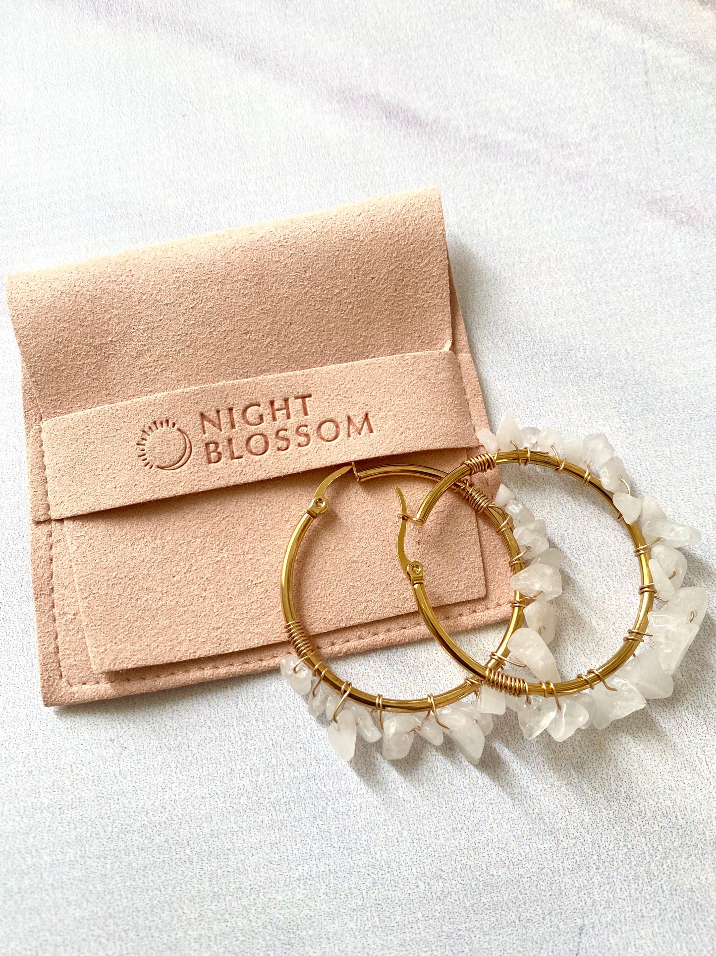 White stone hoops