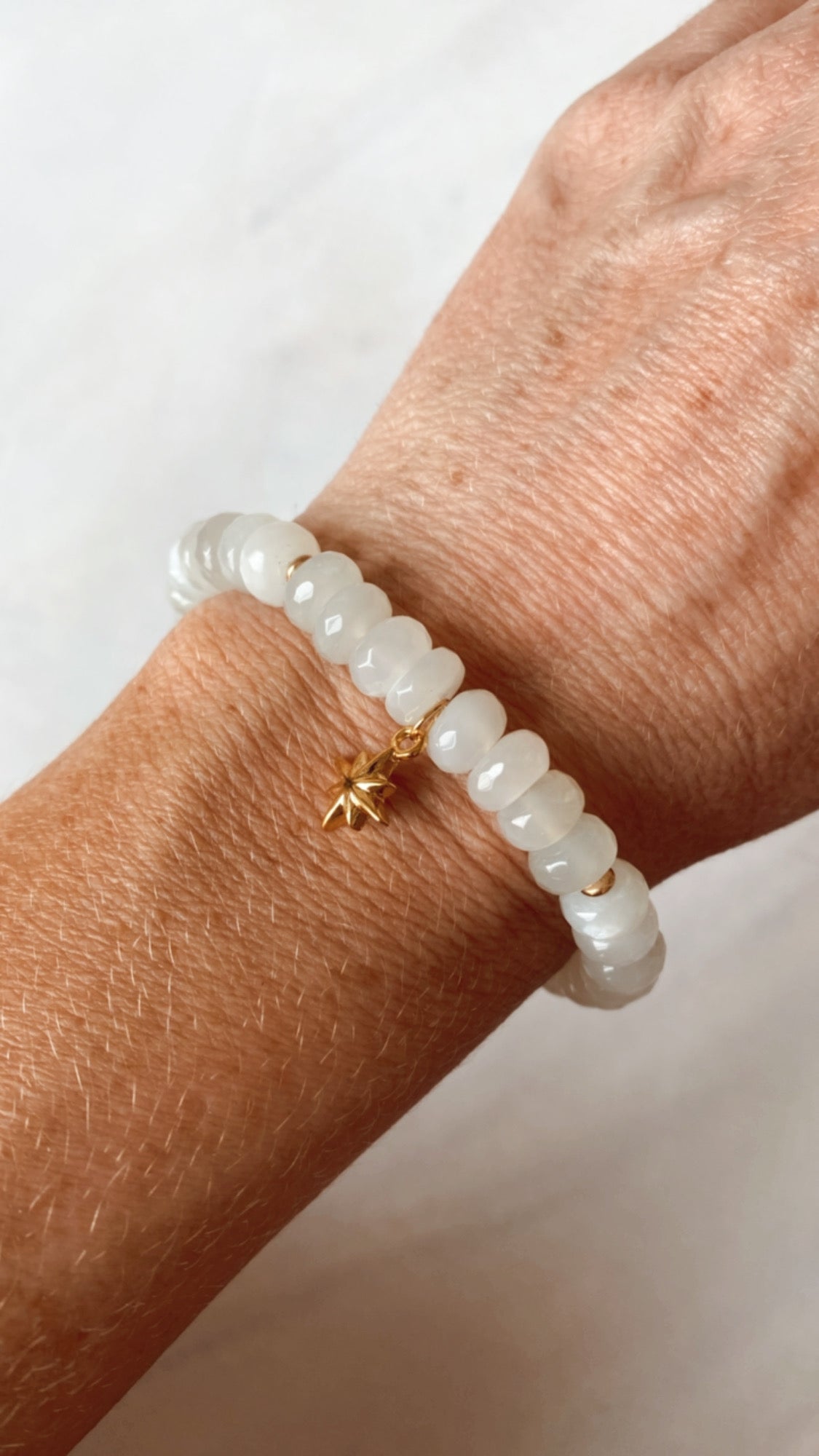 Moonstone star charm bracelet
