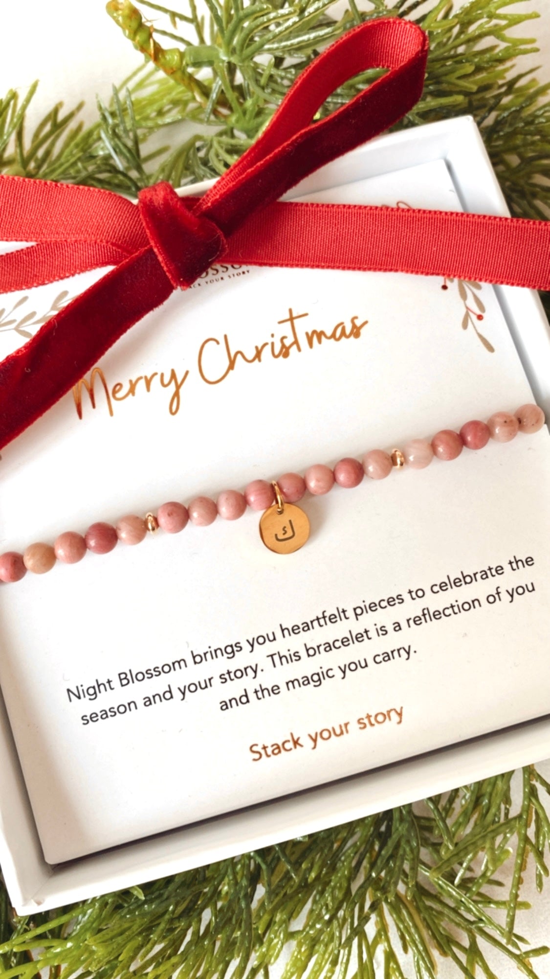 Festive initial charm bracelet