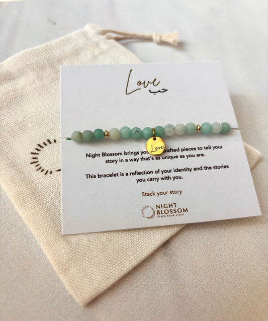 Slim English affirmation charm bracelet