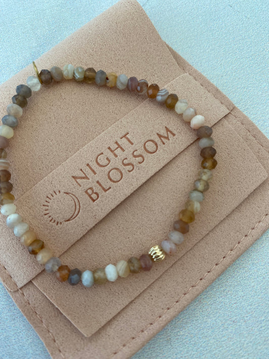 Botswanan Agate stacking bracelets