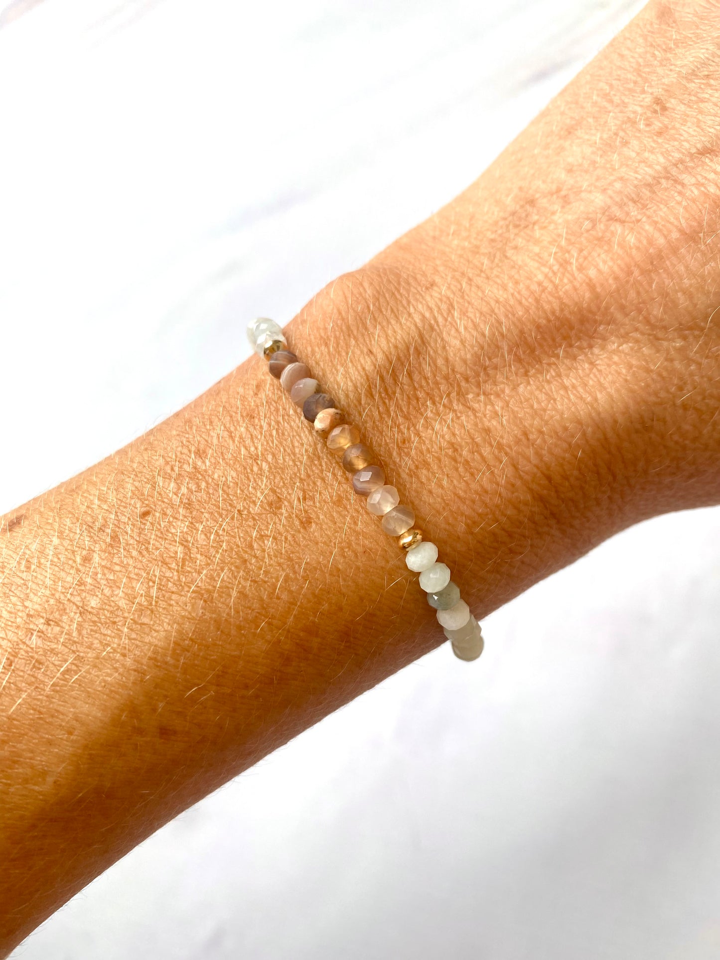 Skinny Crystal and Stone Stacking Bracelets