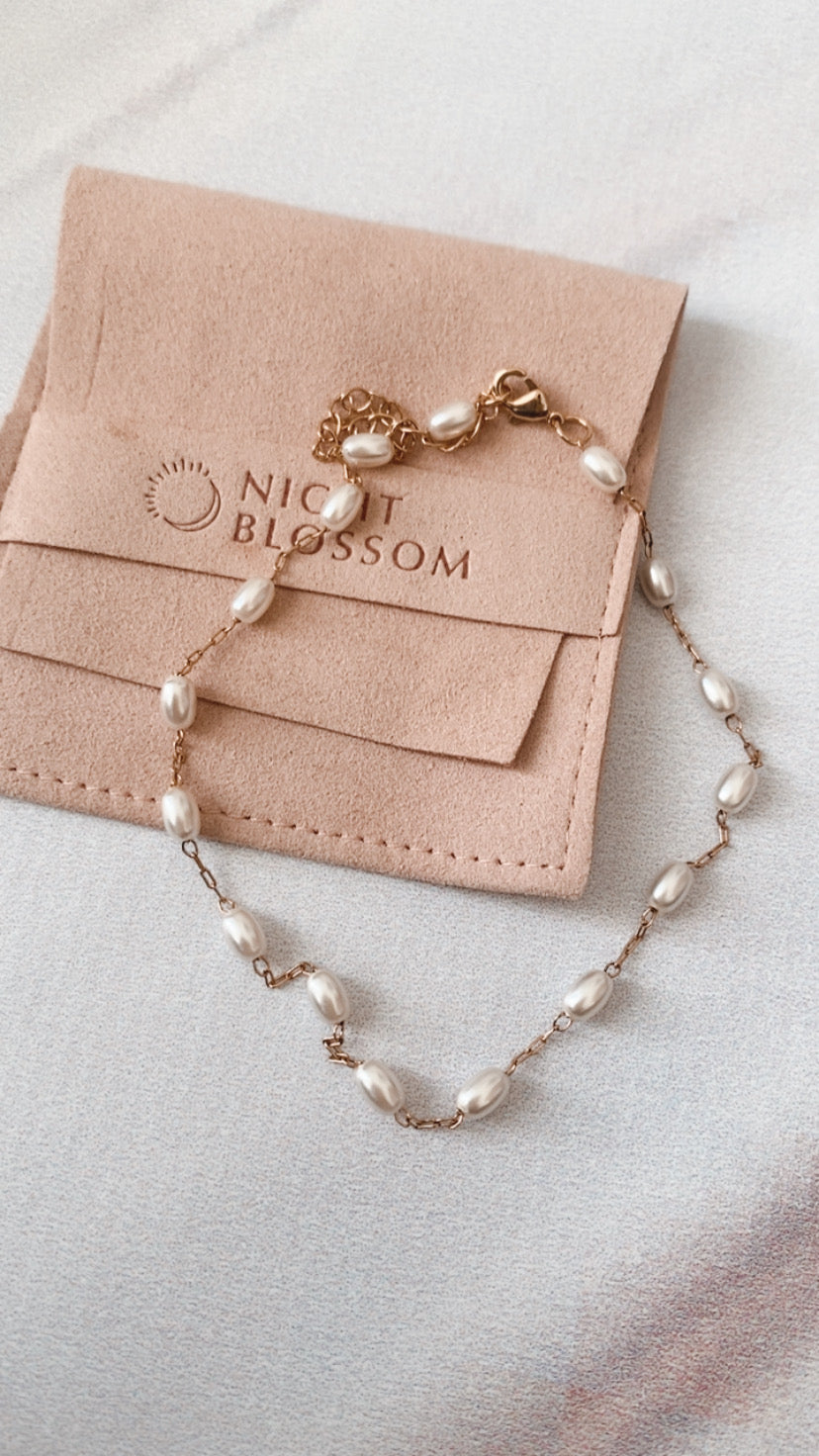 Pearl chain anklet