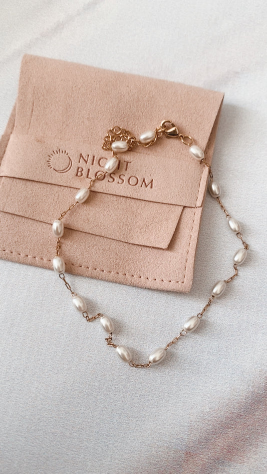 Pearl chain anklet