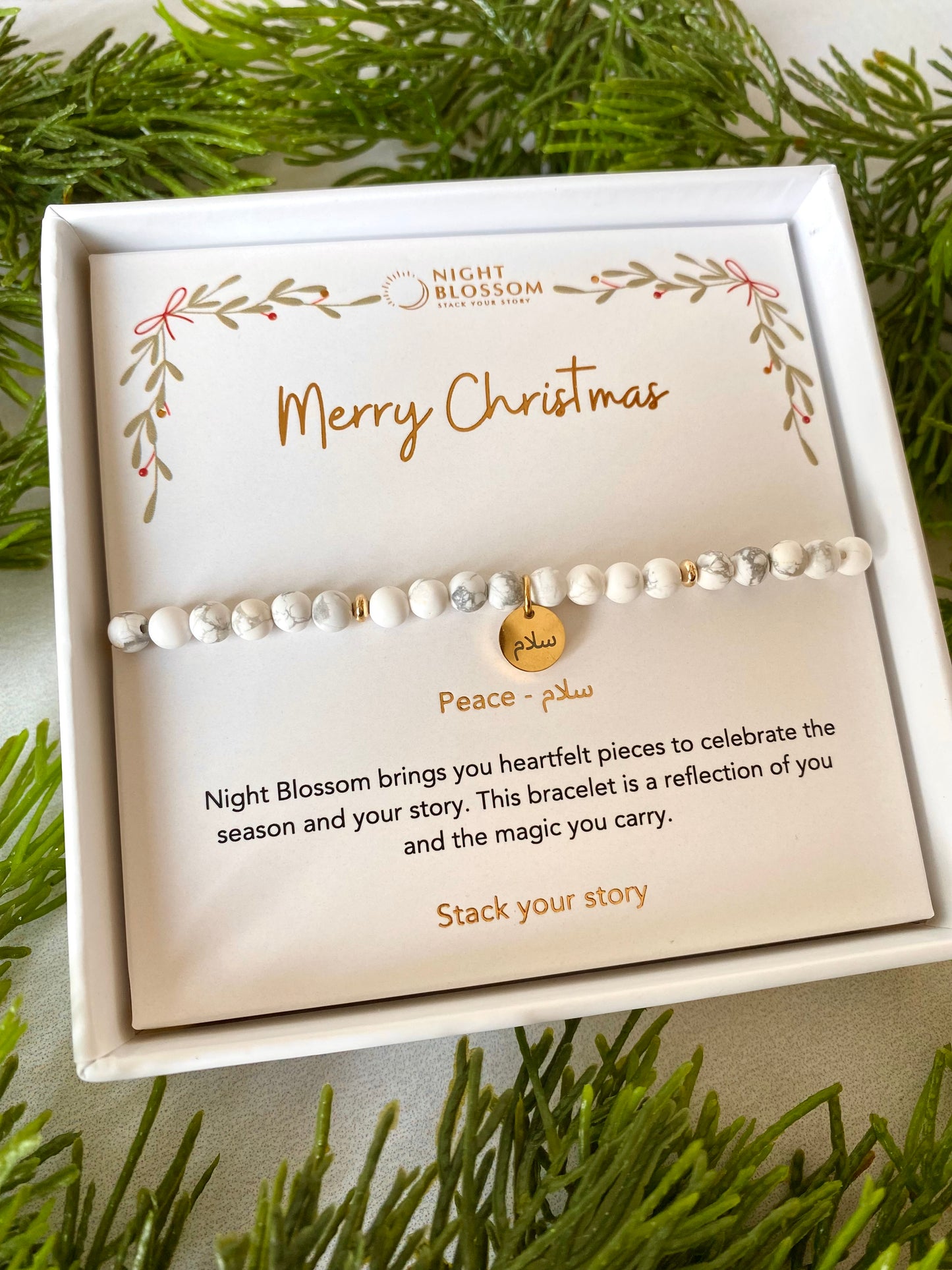 Festive affirmation charm bracelet