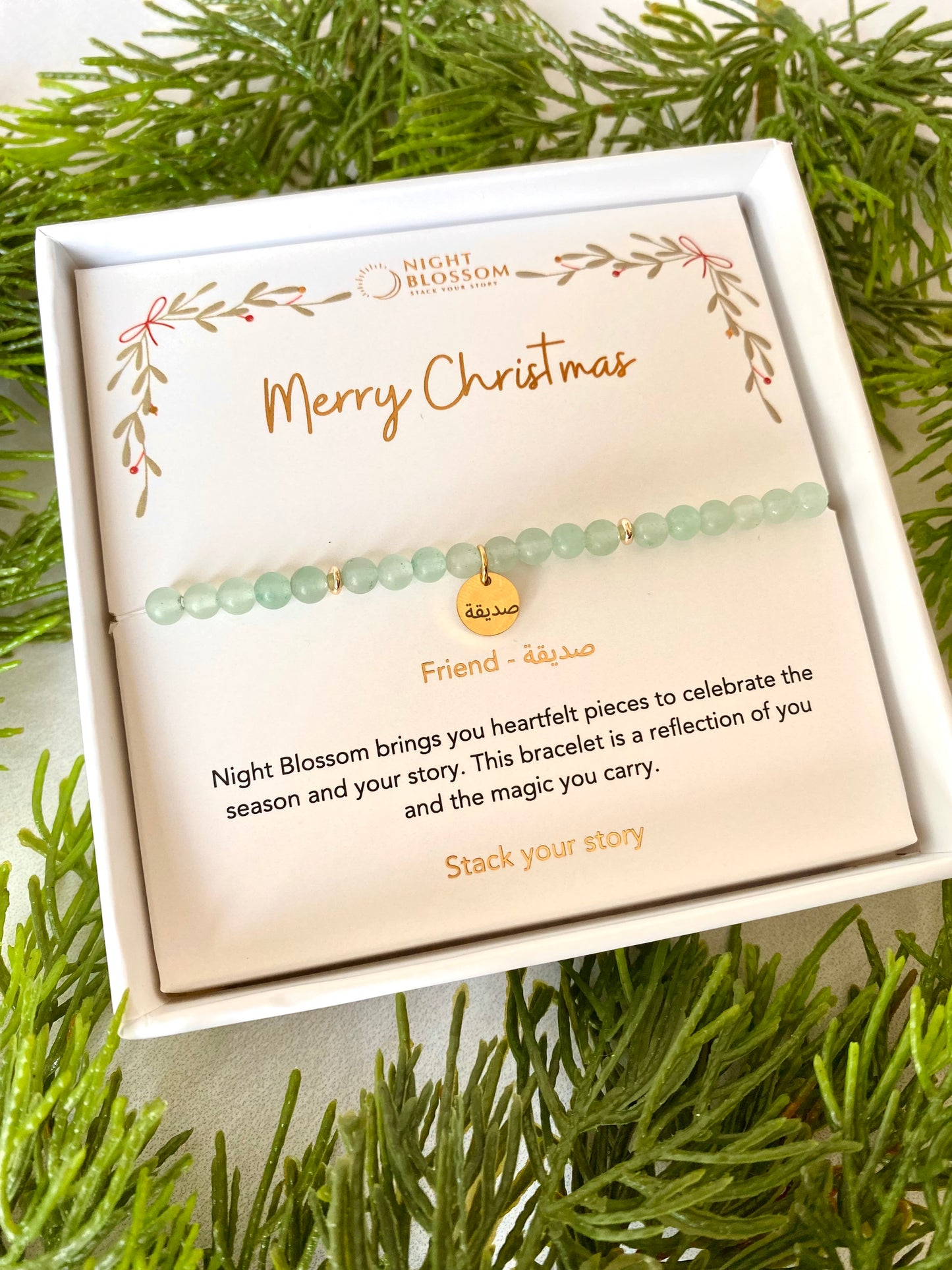 Festive affirmation charm bracelet