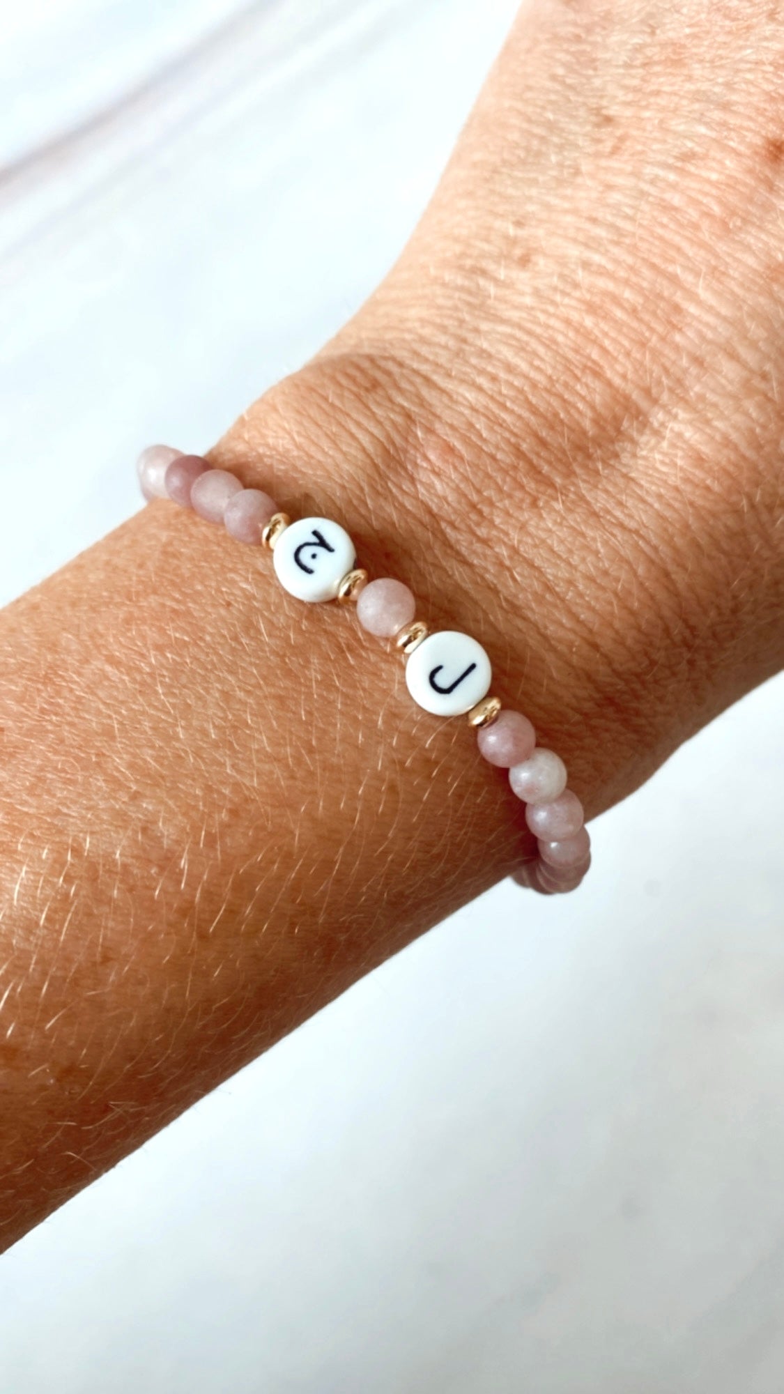 Skinny Arabic initial bracelet