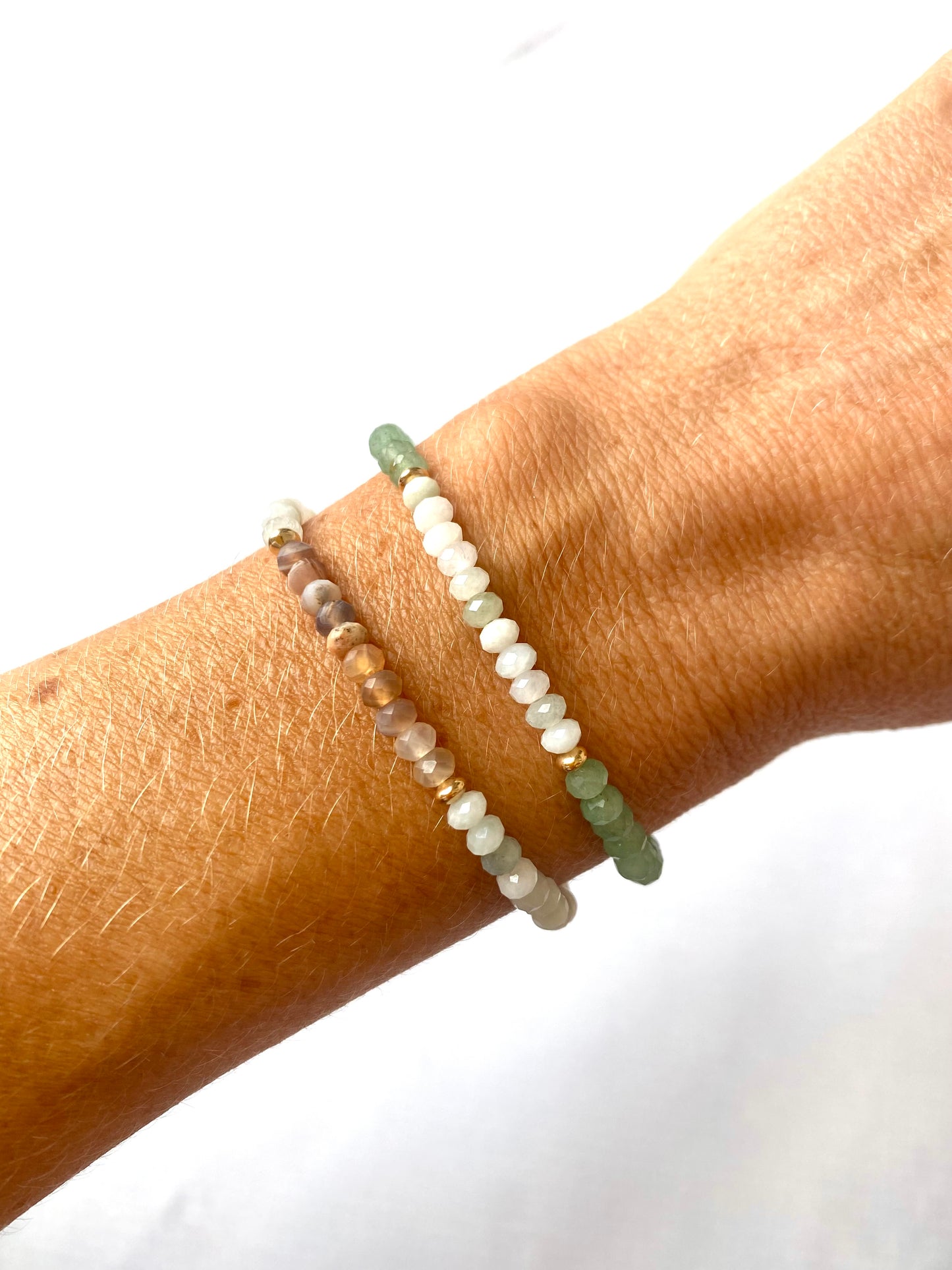 Skinny Crystal and Stone Stacking Bracelets