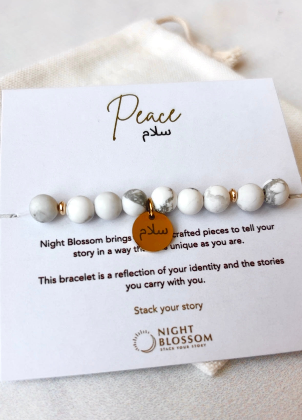 Arabic affirmation charm bracelet